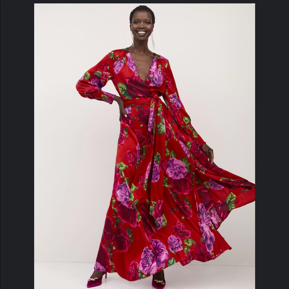 NY&company satin floral dress